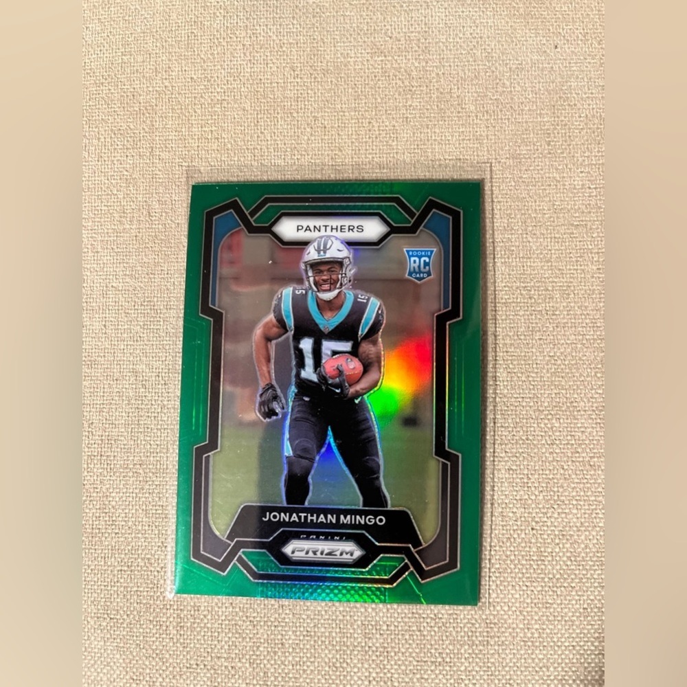 2023 Panini Prizm Jonathan Mingo Green Prizm RC SP CAROLINA PANTHERS #312